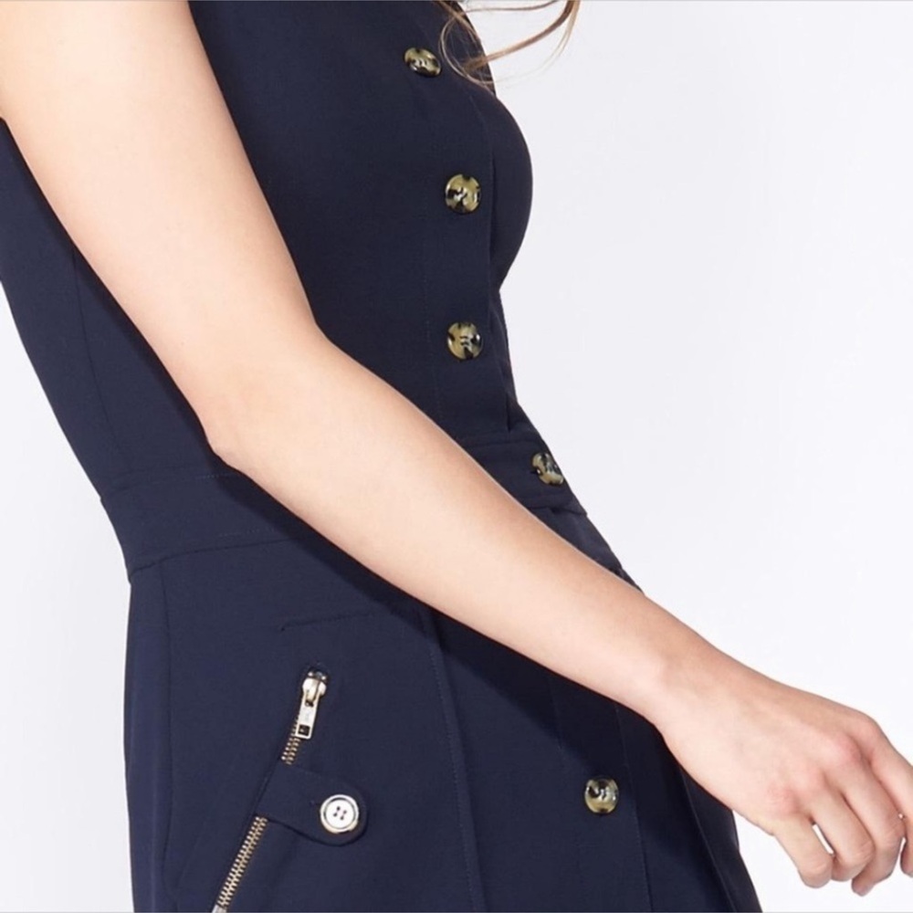 Veronica Beard Leigh Mod Button-Down Crepe Dress 8 - image 2